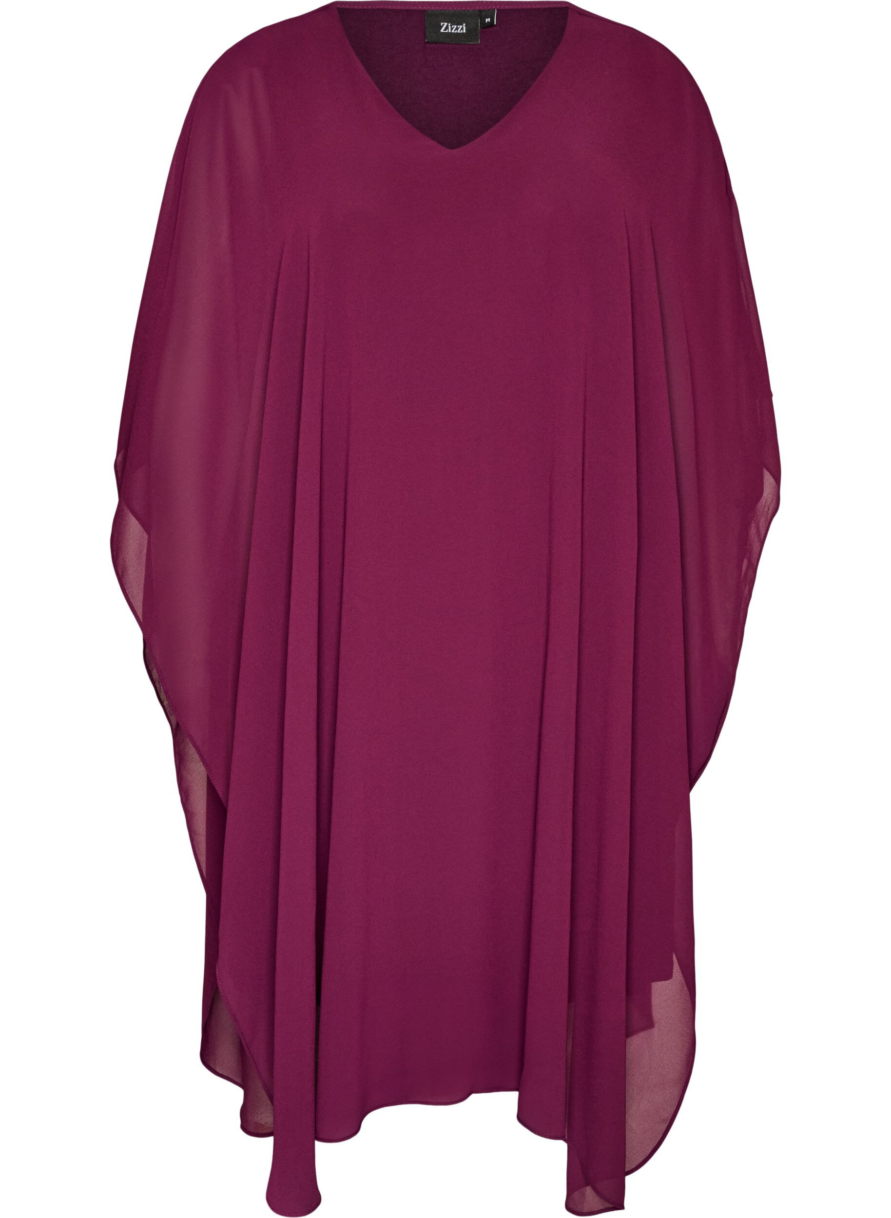 Korte chiffon jurk met V-hals