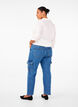 Cargo jeans met hoge taille, Blue Denim, Model image number 1