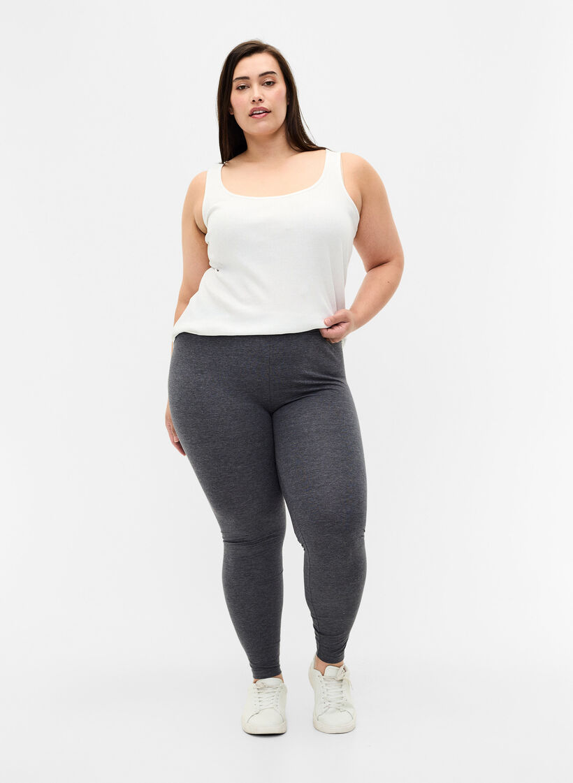 Grijs gemêleerde legging, Dark Grey Melange, Model image number 2