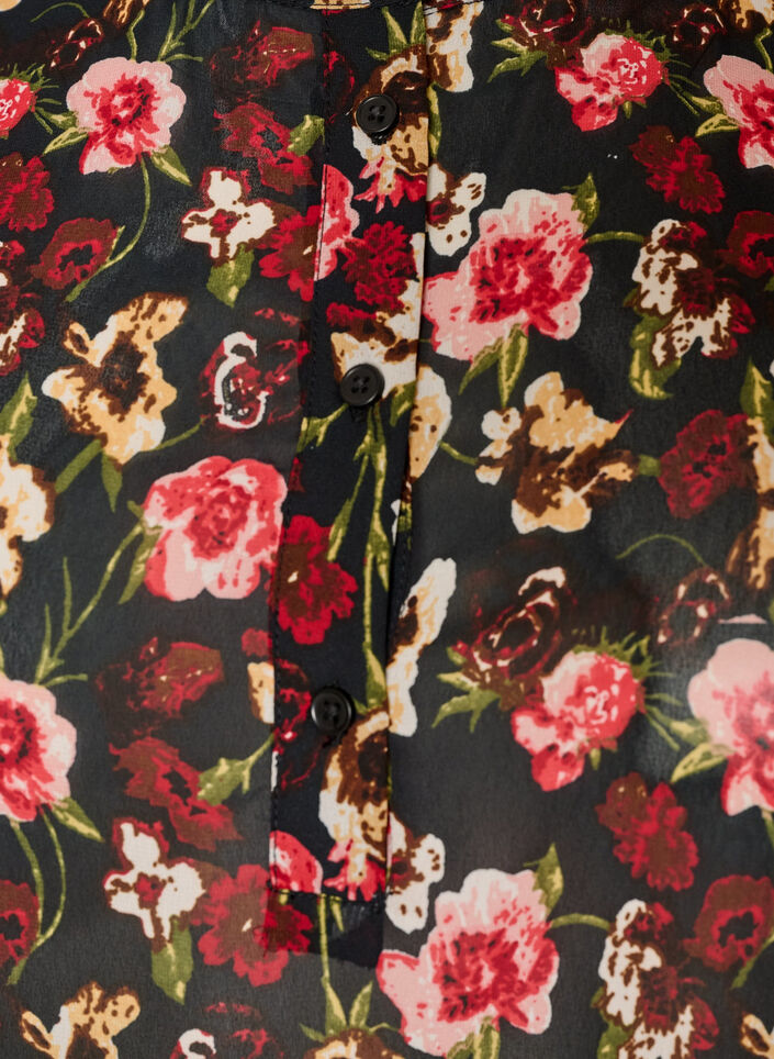 Blouse met all-overprint en korte knoopsluiting, Roze, Packshot image number 2