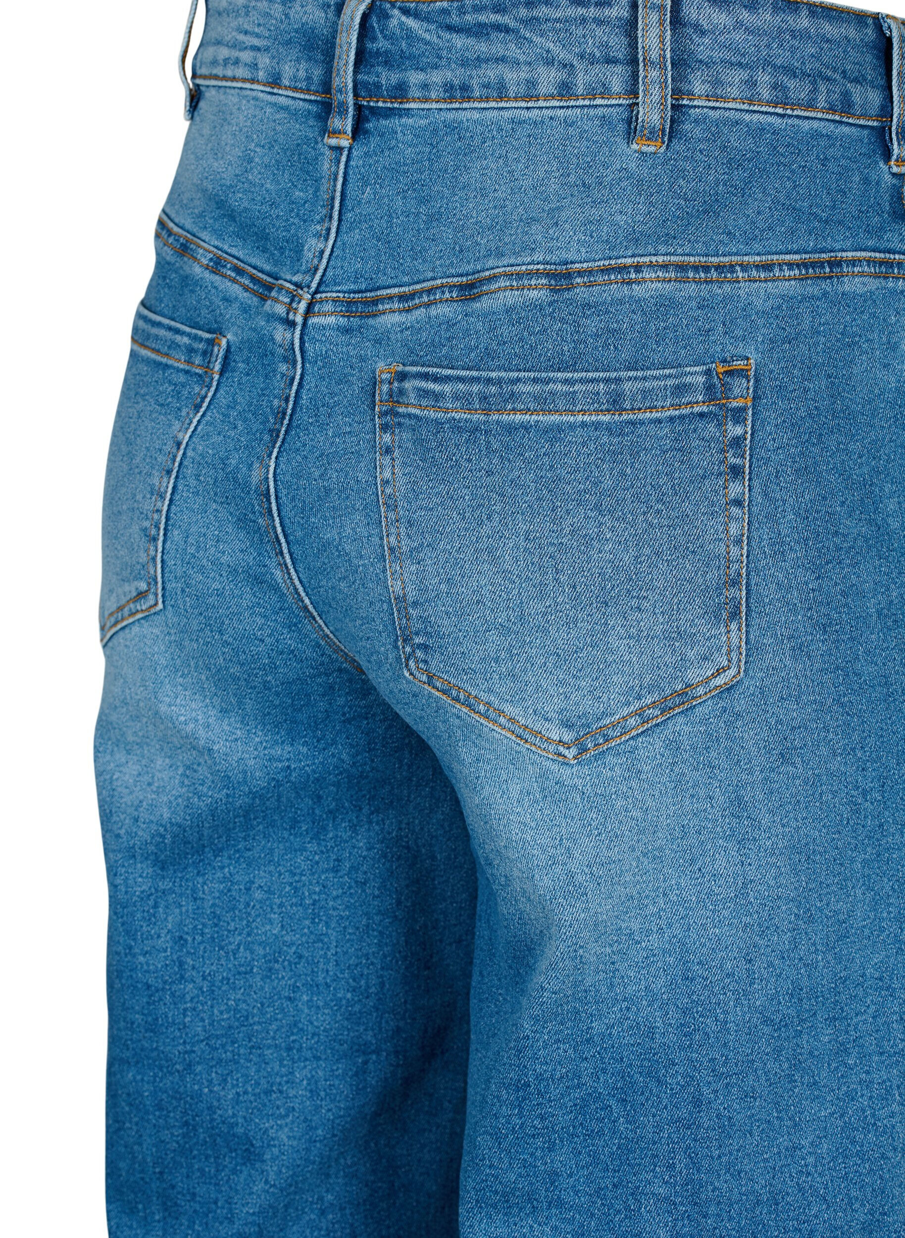 Zizzi Cropped jeans met flare, Blauw, Packshot image number 3