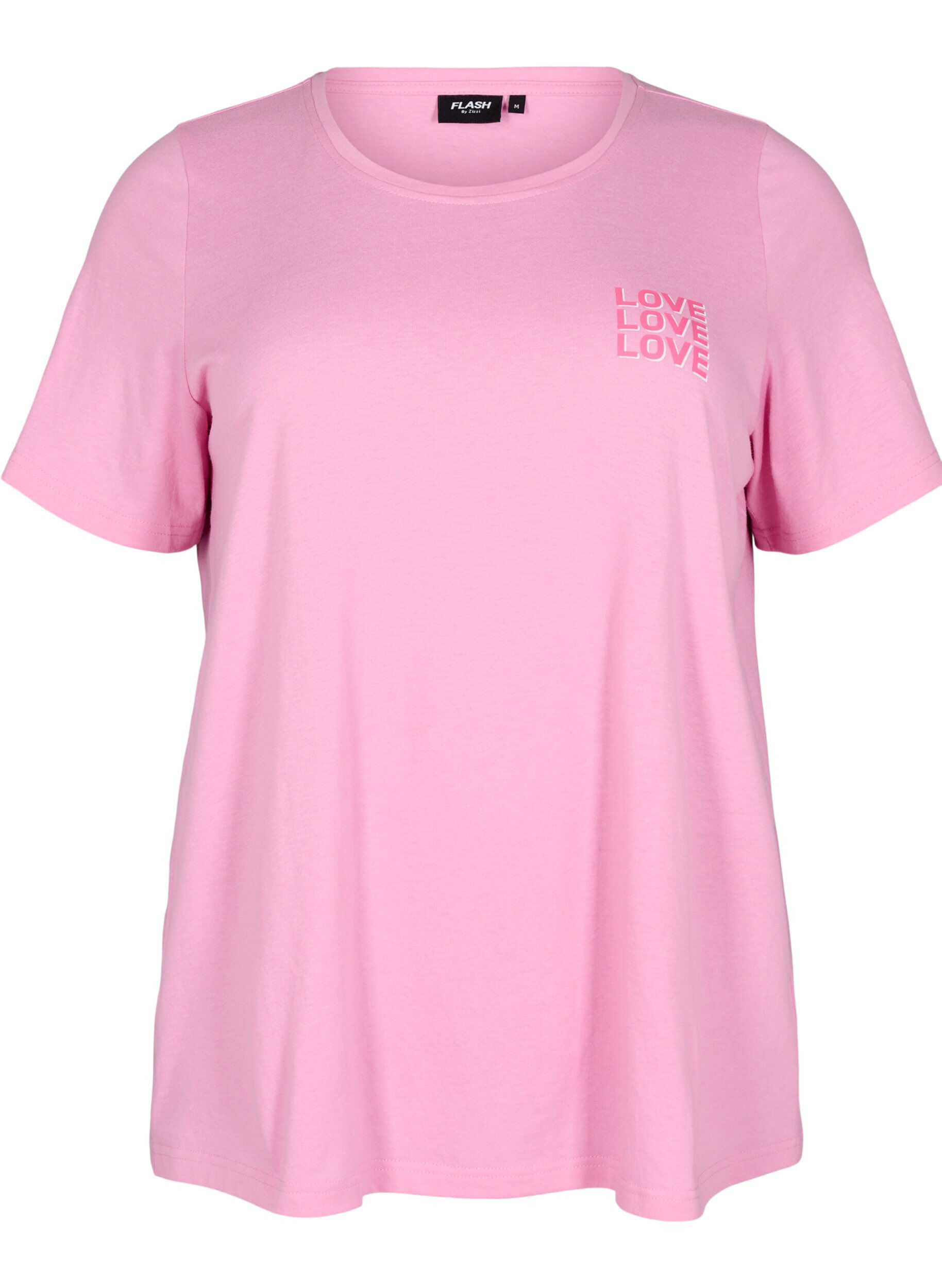 Zizzi FLASH - T-shirt met motief, Roze, Packshot image number 0