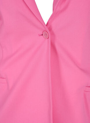 Basic blazer met knoop en sierzakken, Azalea Pink, Packshot image number 2
