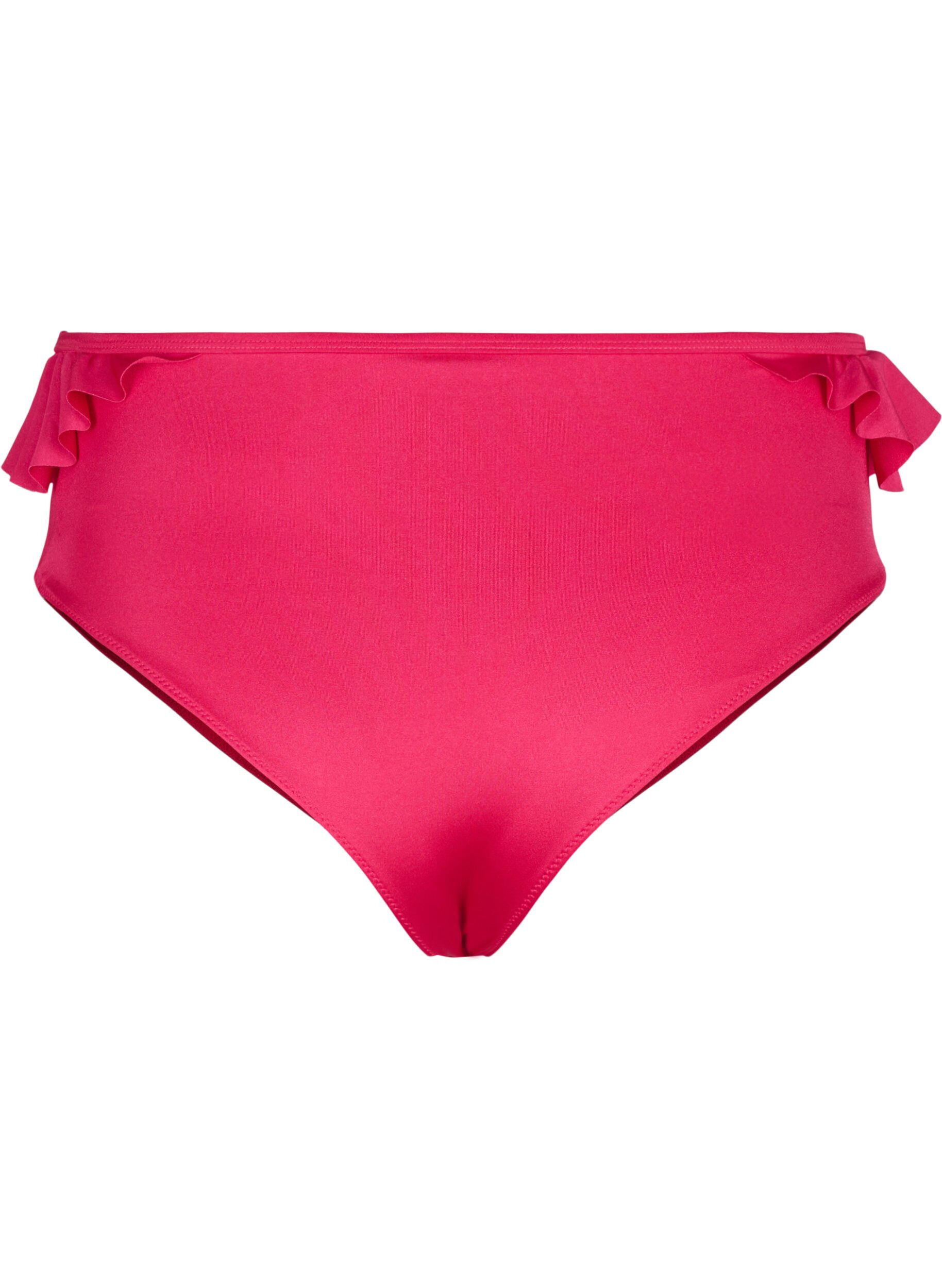 Zizzi Bikinislip met ruches, Roze, Packshot image number 1
