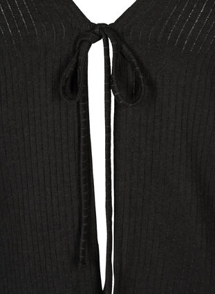 Geribbeld vest met trekkoord, Black, Packshot image number 2