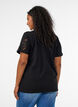 Katoenen T-shirt met kanten applicaties, Zwart, Model image number 2