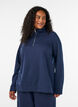 Sweatshirt met hoge kraag en ritssluiting, Blauw, Model image number 0