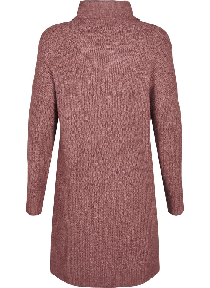 Gebreide jurk met col, Rood, Packshot image number 1