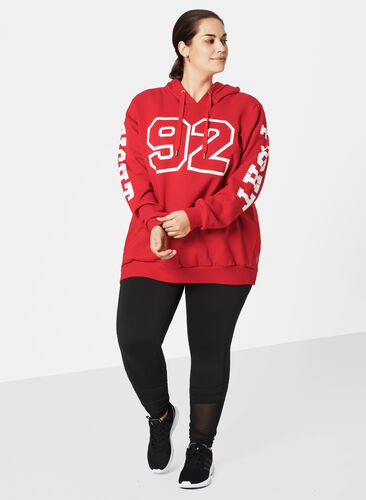 Sweatshirt met capuchon, High Risk Red, Model image number 0