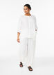 Shirtblouse in linnen en viscose met 3/4-mouwen, Wit, Model image number 1
