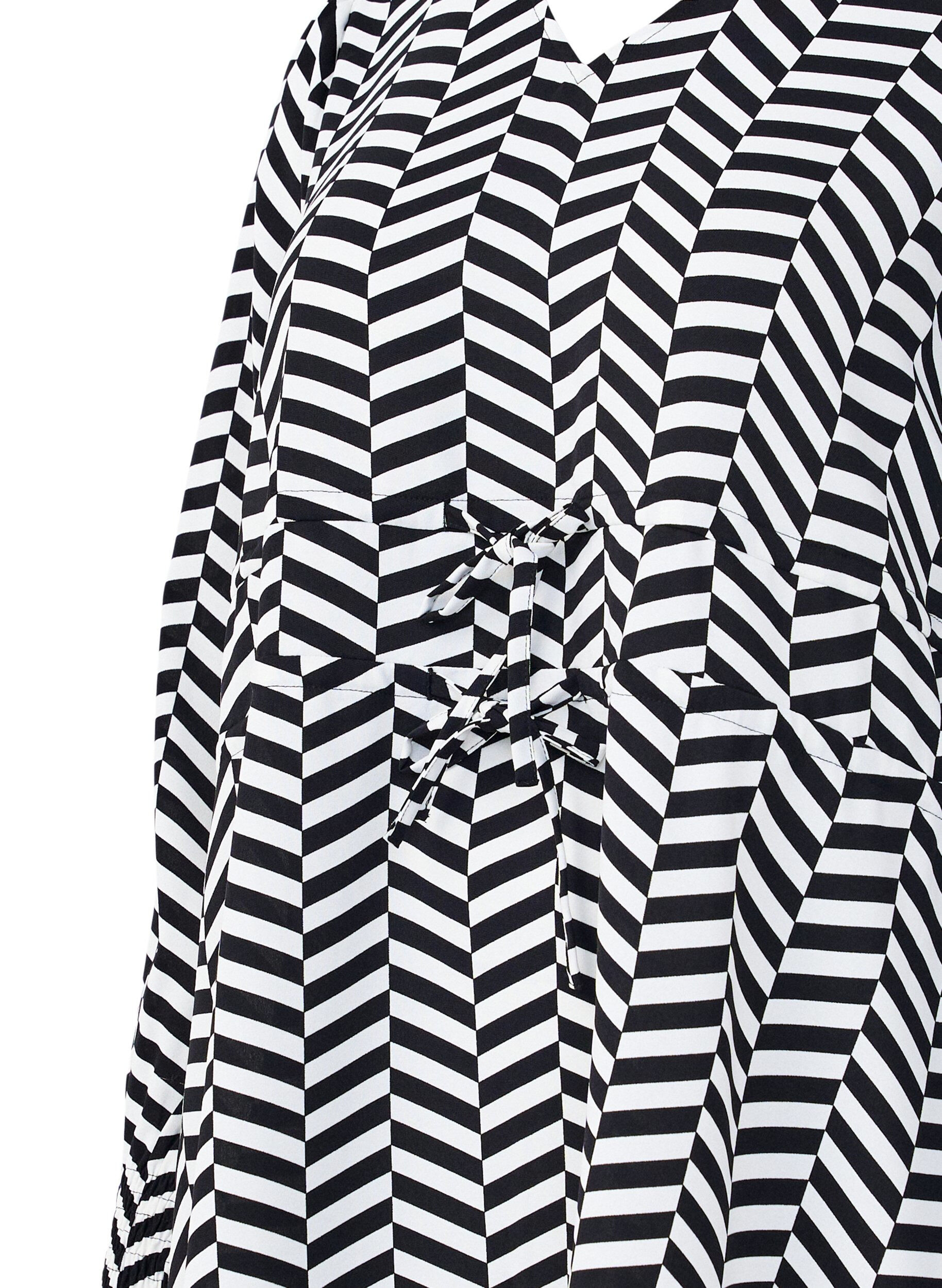 Zizzi Jurk met strikceinturen in de taille, Zwart, Packshot image number 2