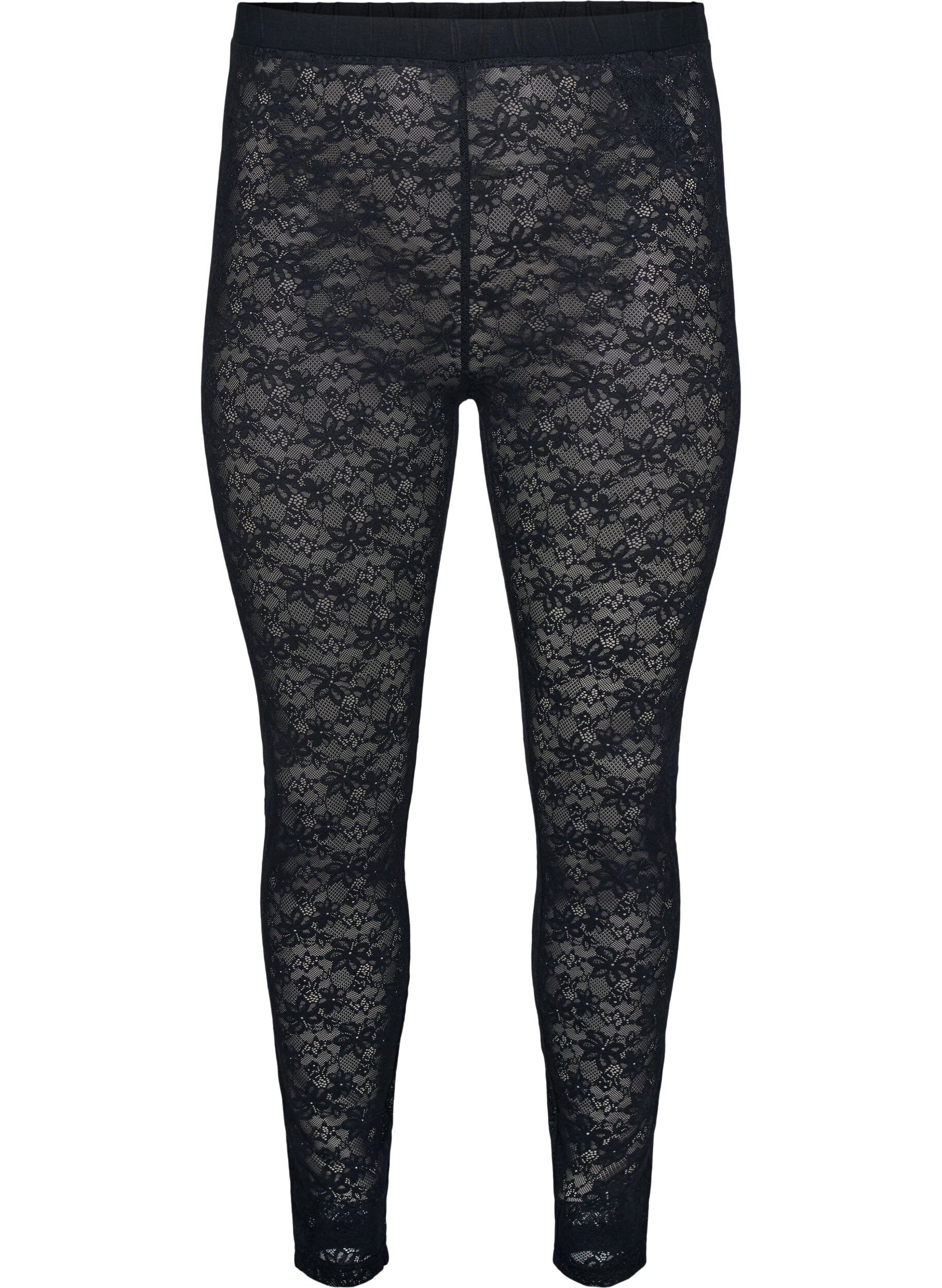 Zizzi Kantleggings, Zwart, Packshot image number 0