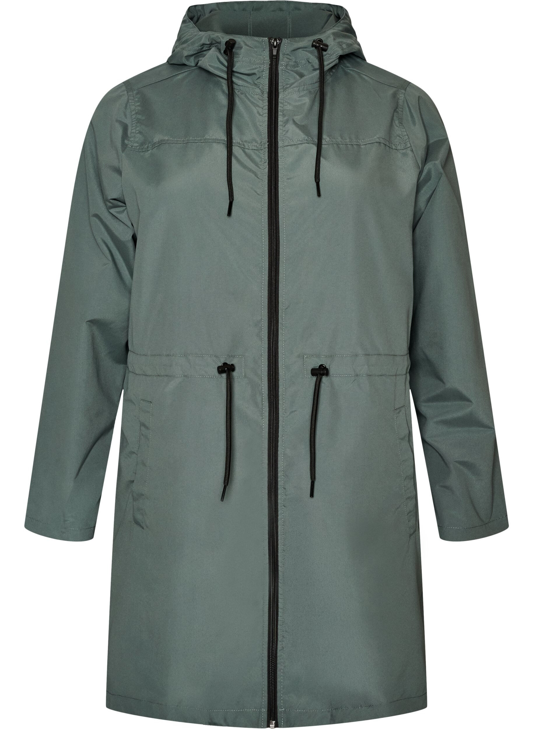 ZizziLichtgewicht parka met een capuchon, Groen, Packshot image number 0
