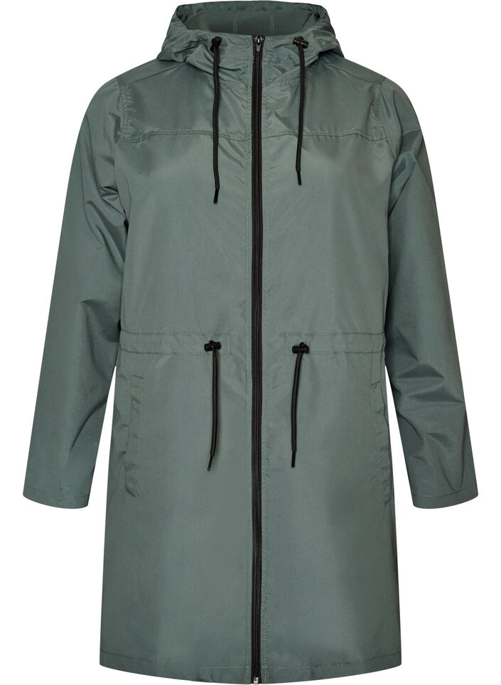 Lichtgewicht parka met een capuchon, Groen, Packshot image number 0
