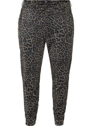 Cropped Maddison broek met glitter en luipaard print, Lurex Leo, Packshot image number 0