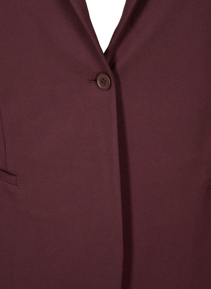 Eenvoudige blazer met knoopsluiting, Donker Bordeaux, Packshot image number 2