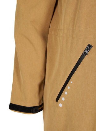 Lange softshell jas met capuchon, Golden Brown Mel., Packshot image number 3