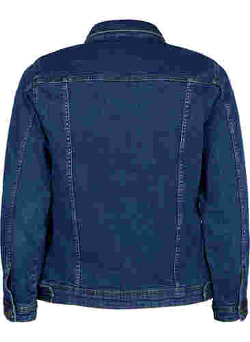 Korte denim jas in katoen, Blue denim, Packshot image number 1