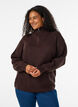 Gebreide trui met hoge hals en rits, Bruin, Model image number 0