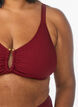 Bikinitop met textuur en goudkleurig detail, Rood, Model image number 3