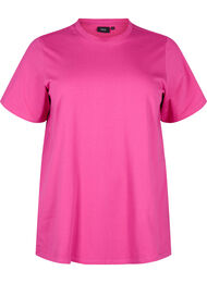 T-shirt in biologisch katoen met een ronde hals, Raspberry Rose