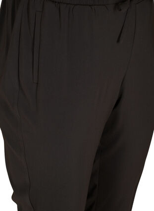 Mooie klassieke broek met trekkoord en elastische rand, Black, Packshot image number 2
