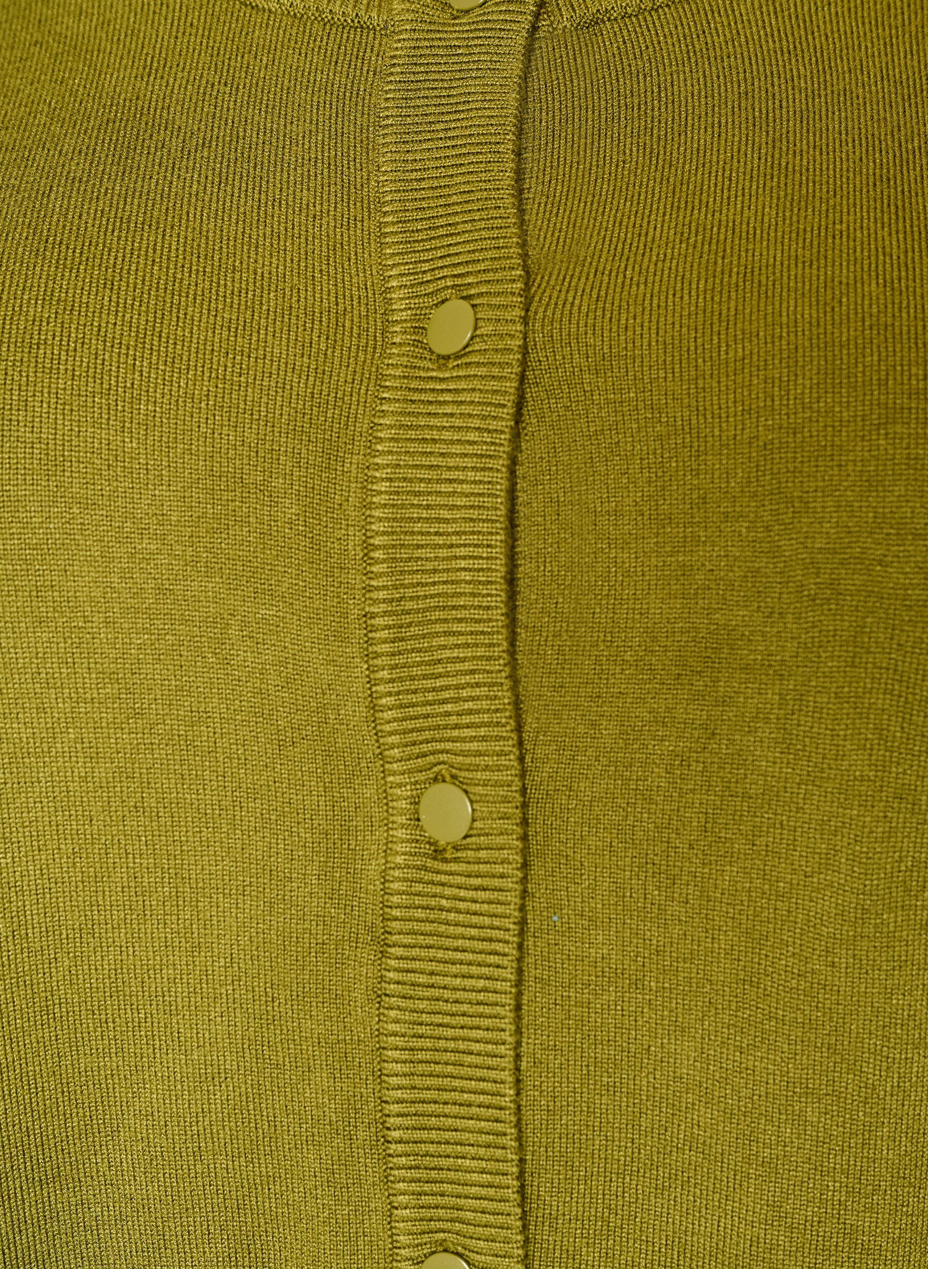 ZizziGebreid vest met ronde hals en knopen, Groen, Packshot image number 2