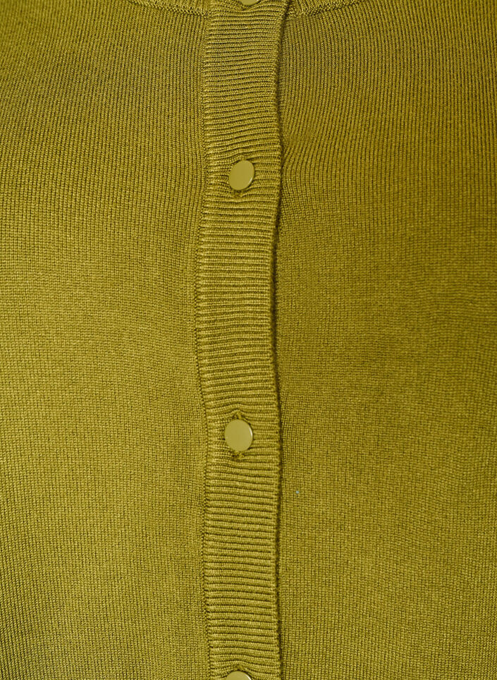 Gebreid vest met ronde hals en knopen, Groen, Packshot image number 2