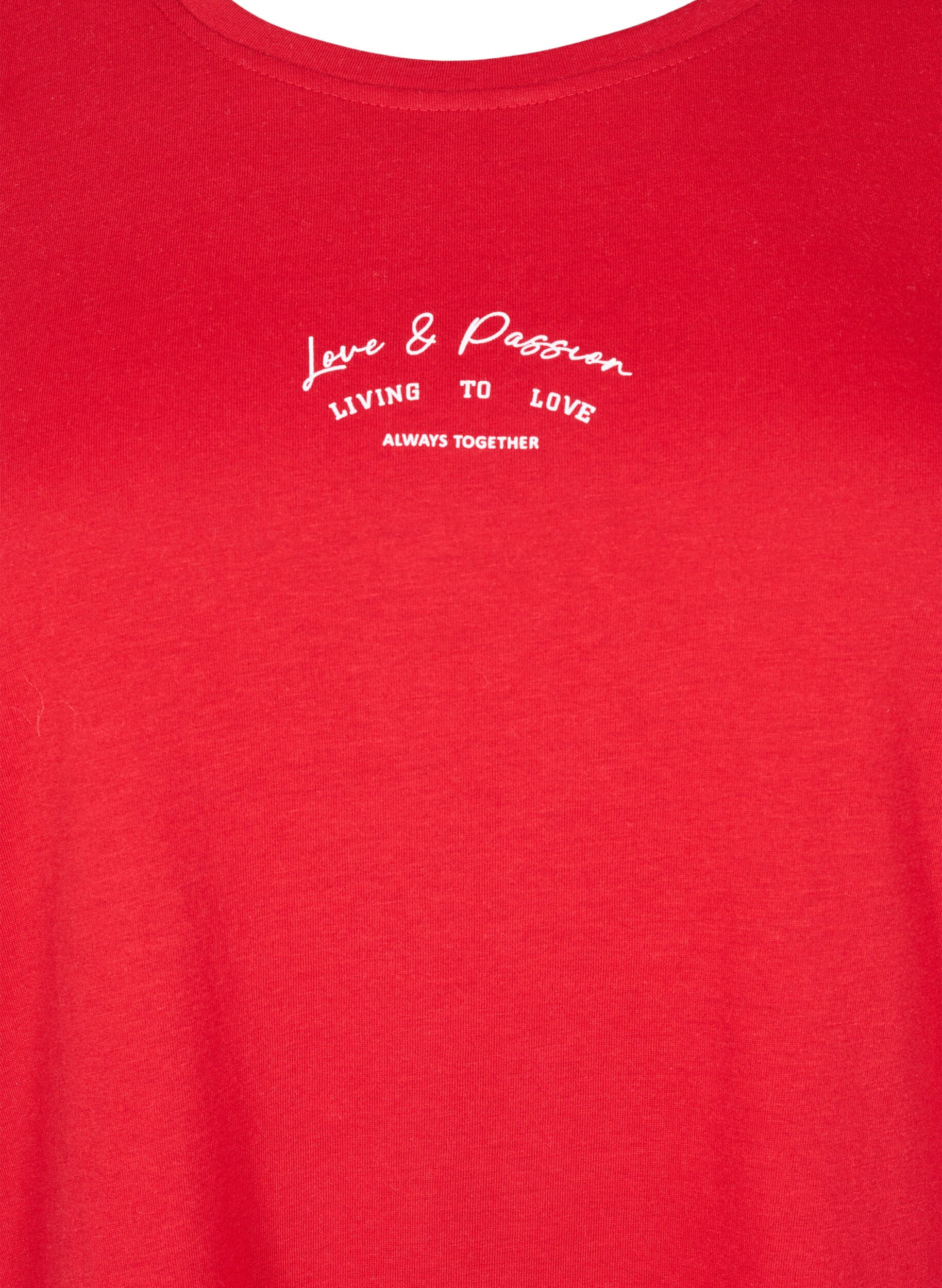 Zizzi FLASH - T-shirt met motief, Rood, Packshot image number 2