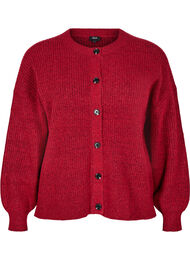Vest van ribtricot met knopen, Rood