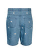 High waist denimshorts met bloemenborduursel, Blauw, Packshot image number 1