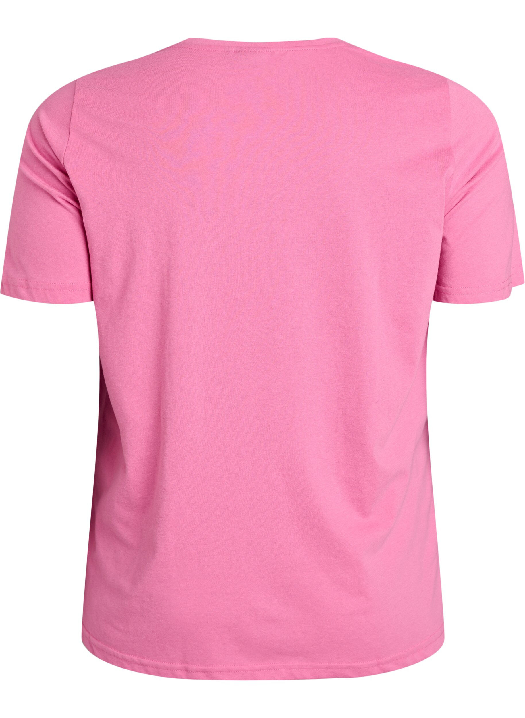 Zizzi FLASH - T-shirt met print, Roze, Packshot image number 1