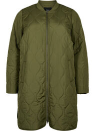 Lange gevoerde jas met zakken en rits, Winter Moss