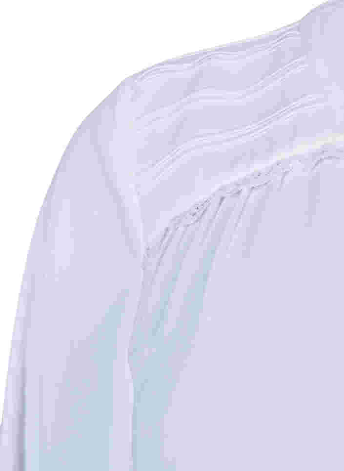 Blouse met lange mouwen en knoopsluiting, Bright White, Packshot image number 3