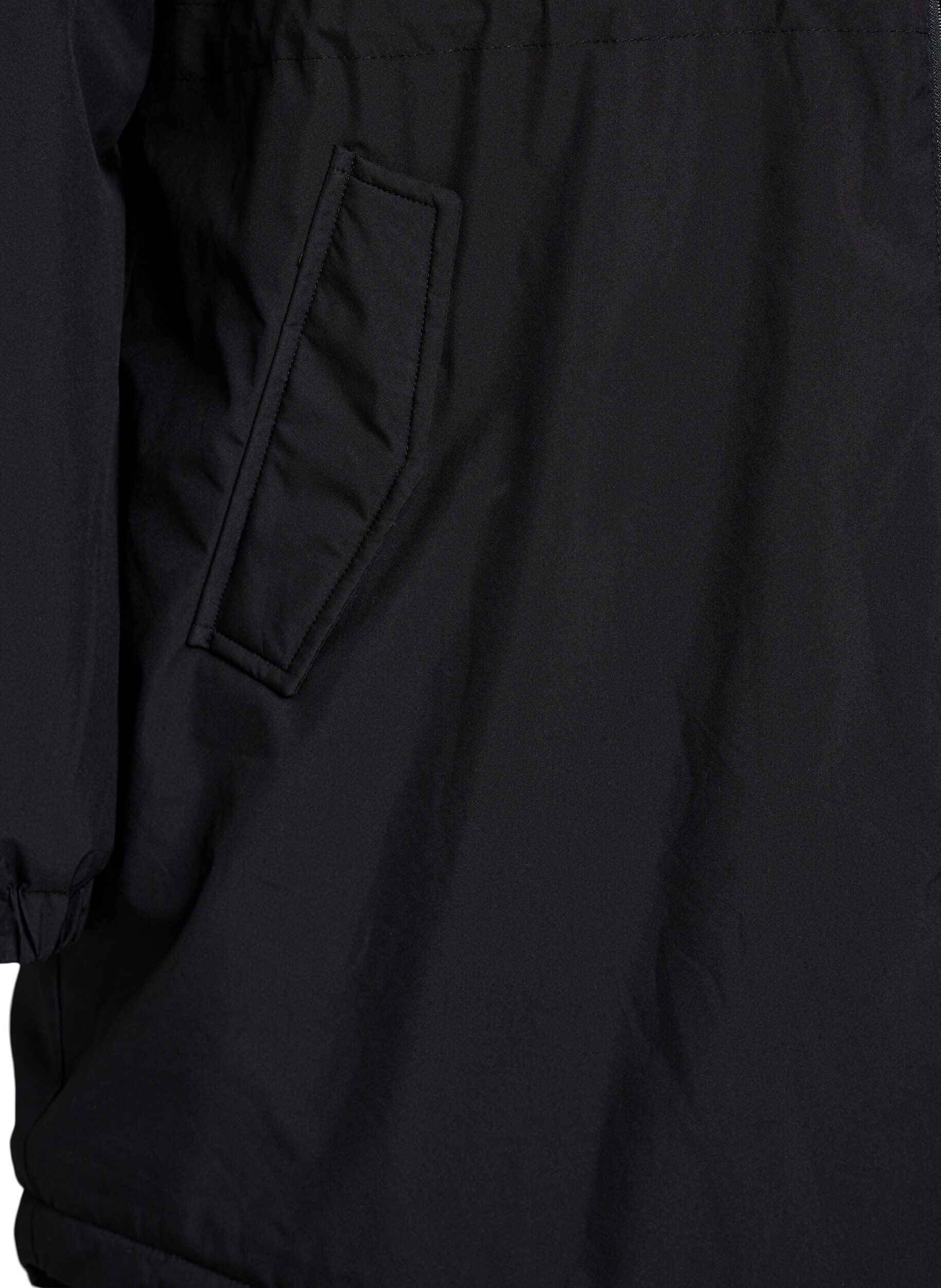 ZizziLichtgewicht gewatteerde parka met een capuchon, Zwart, Packshot image number 3