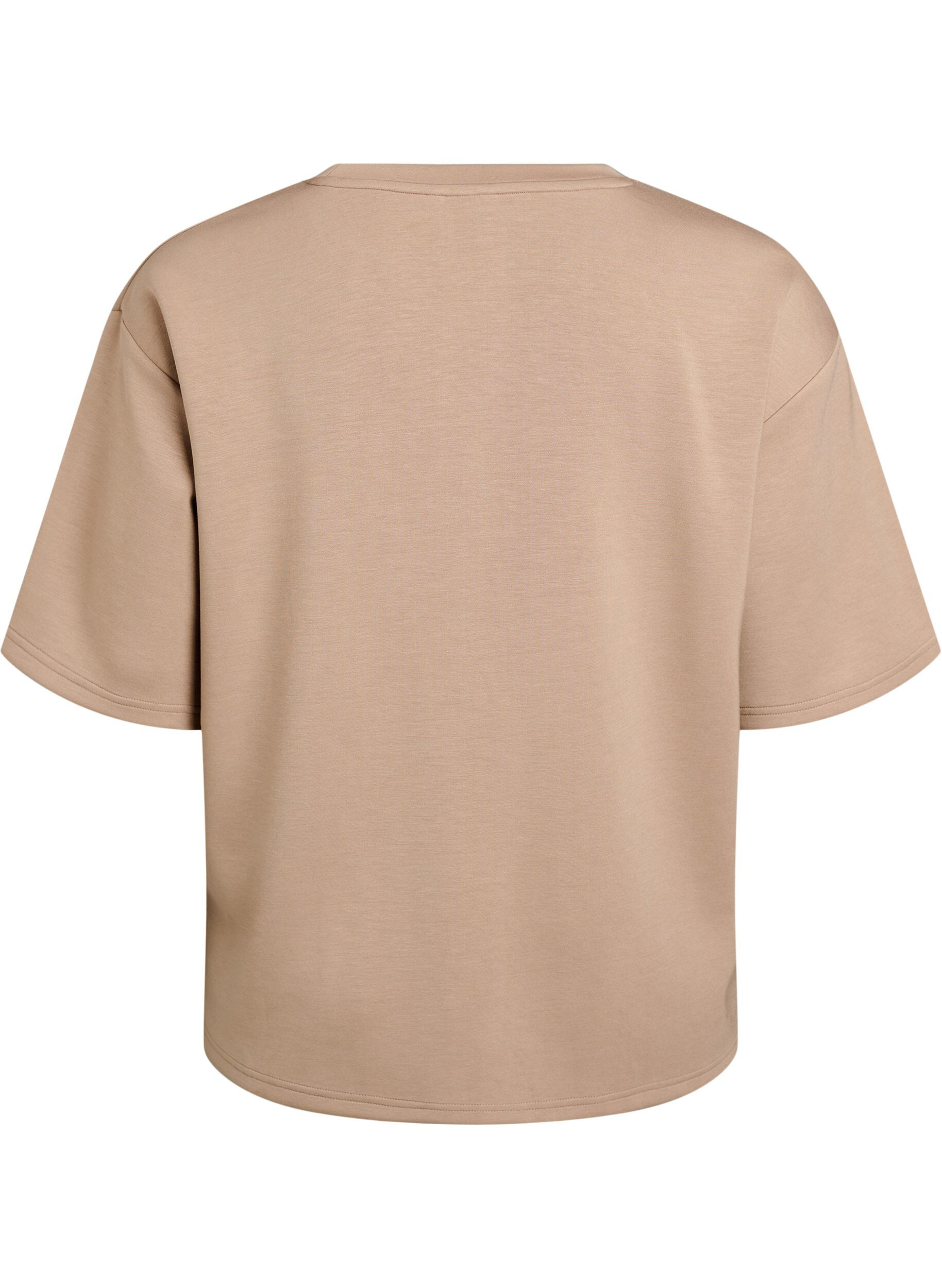 Zizzi Losse pasvorm T-shirt met halflange mouwen, Beige, Packshot image number 1