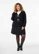 Gebreide cardigan met parelknopen, Zwart, Model image number 1