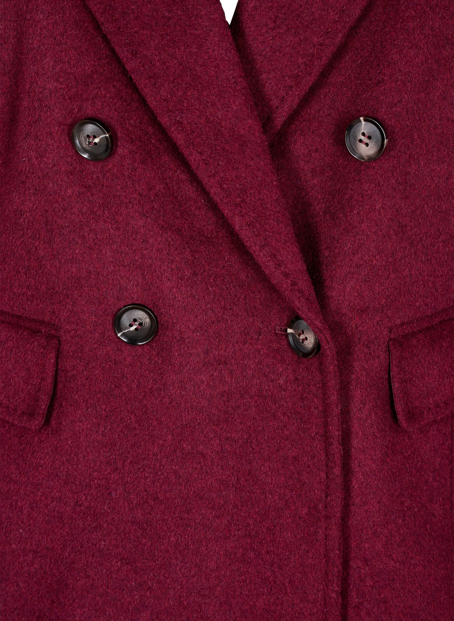 Zizzi Blazer met een double-breasted sluiting en klassieke revers, Rood, Packshot image number 2