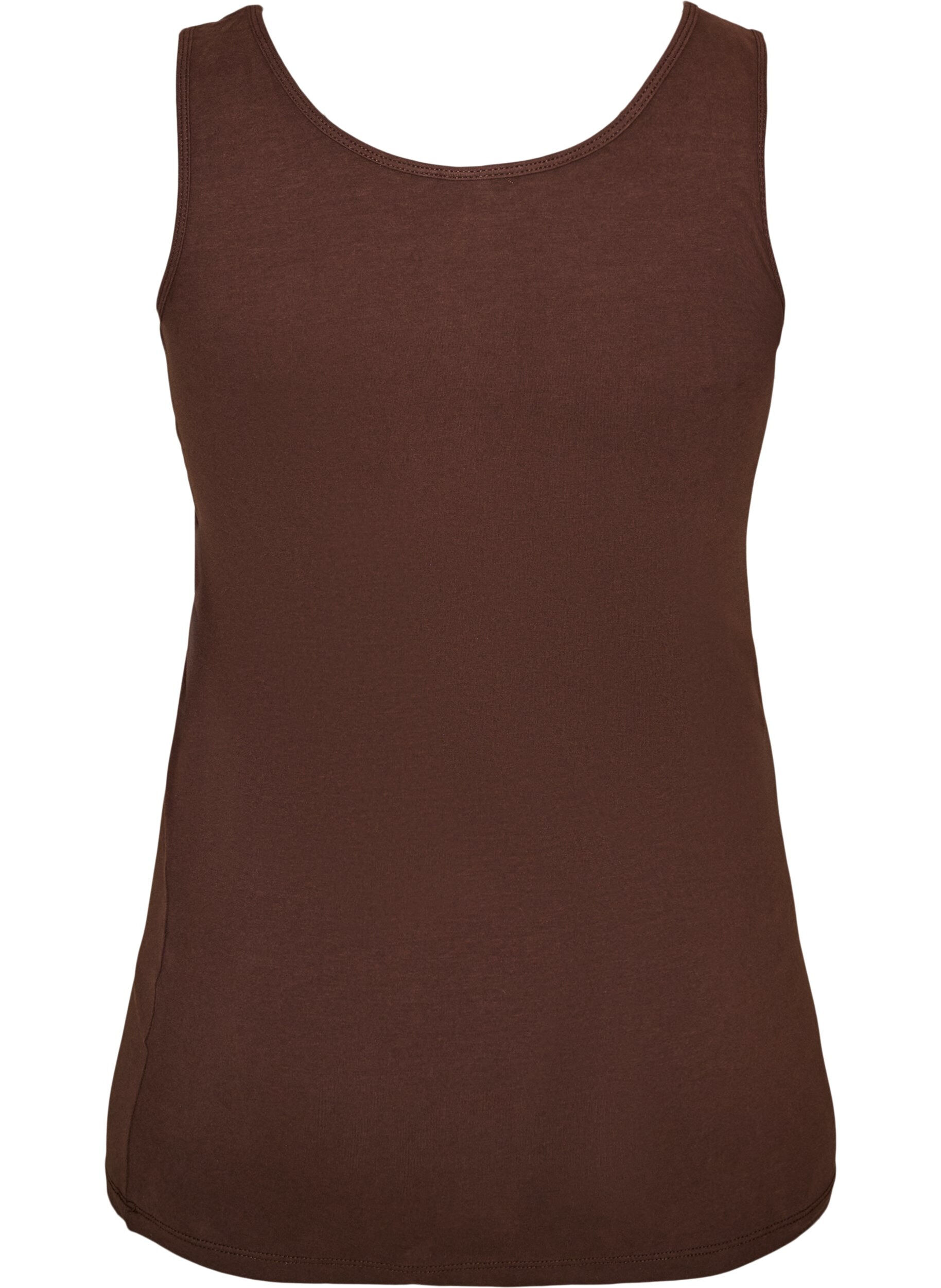 ZizziEffen basic top in katoen, Bruin, Packshot image number 1
