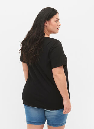 T-paita ekologisesta puuvillasta painatuksella , Black W. Be G. Foil, Model image number 1