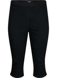 FLASH - denim capri broek met hoge taille en slanke pasvorm, Black