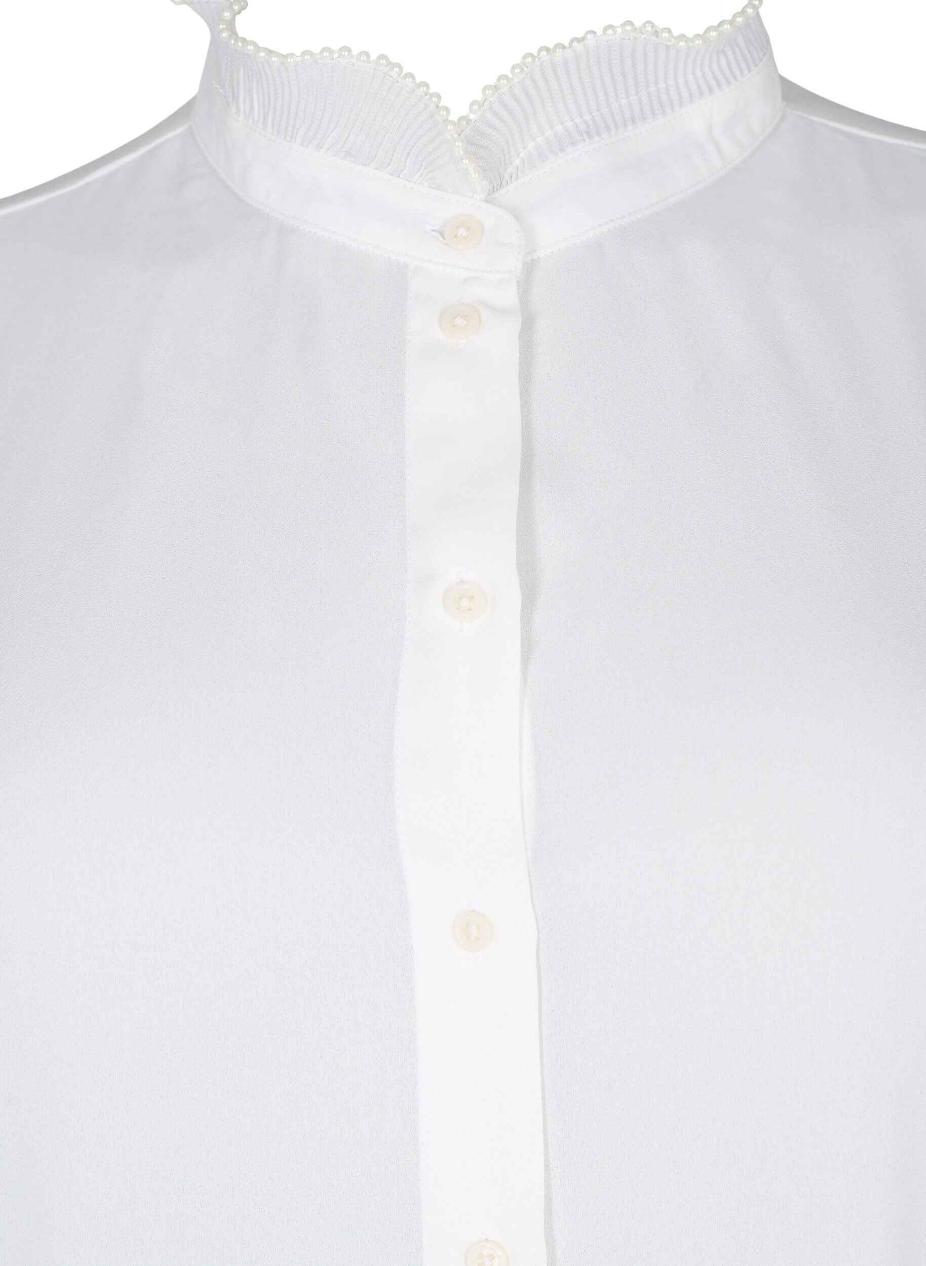 Zizzi Shirt blouse met ruches, Bright White, Packshot image number 2