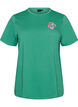 T-shirt van biologisch katoen met print op de rug, Groen, Packshot image number 0