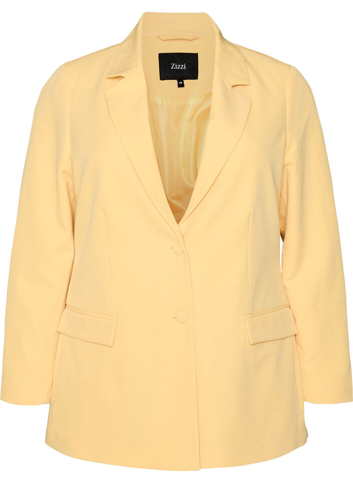 Klassieke blazer met knoopsluiting, Geel, Packshot image number 0