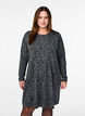 Jurk met lange mouwen, ronde hals en luipaardprint, Dark Grey Leo, Model image number 0
