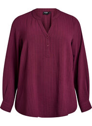 Streepjes overhemdblouse, Rood
