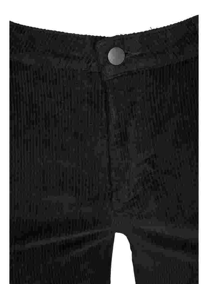Fluwelen broek met bootcut, Black, Packshot image number 2