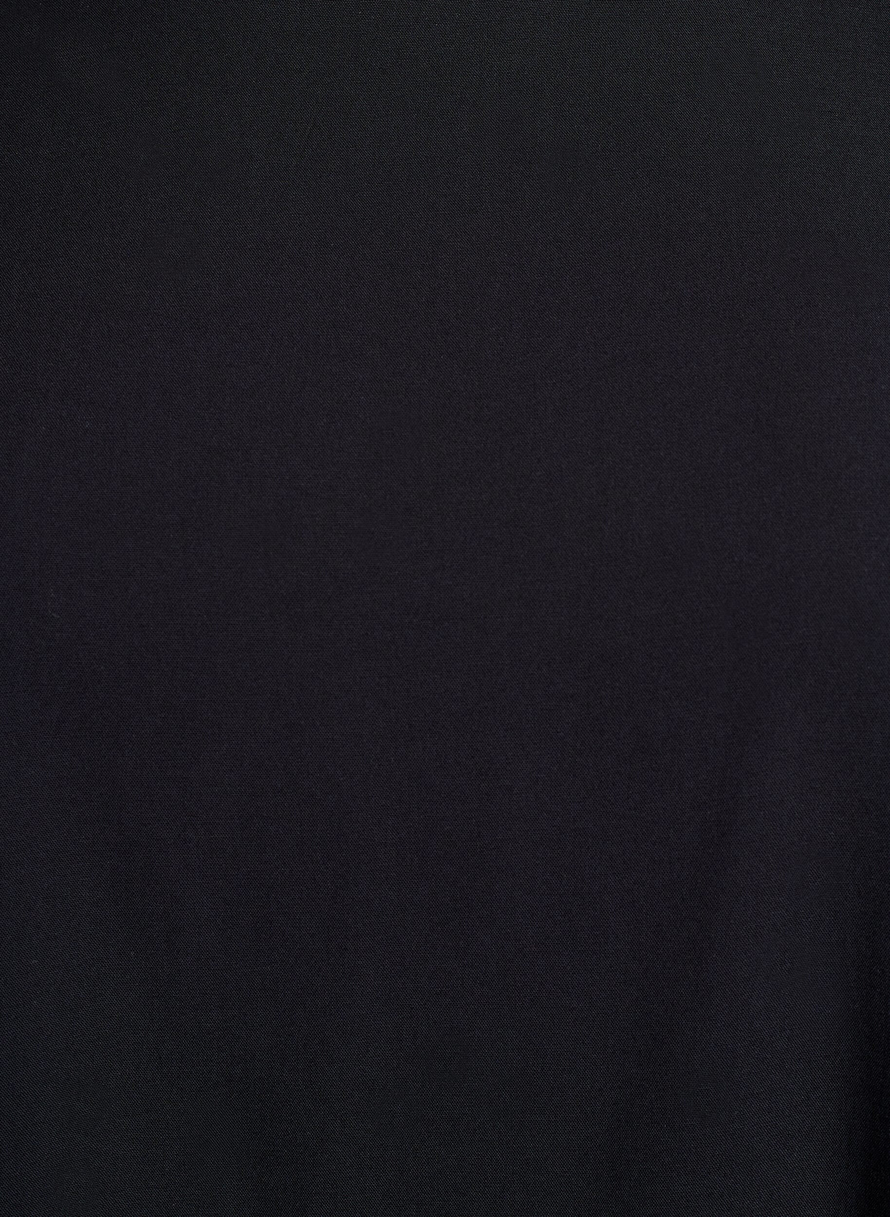 ZizziGeweven blouse met korte mouwen en ronde hals, Zwart, Packshot image number 2