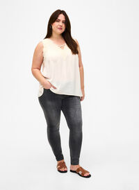 Viona jeans met normale taille, Dark Grey Denim, Model