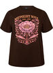 Organisch katoenen T-shirt met print aan de voorkant, Bruin, Packshot image number 0